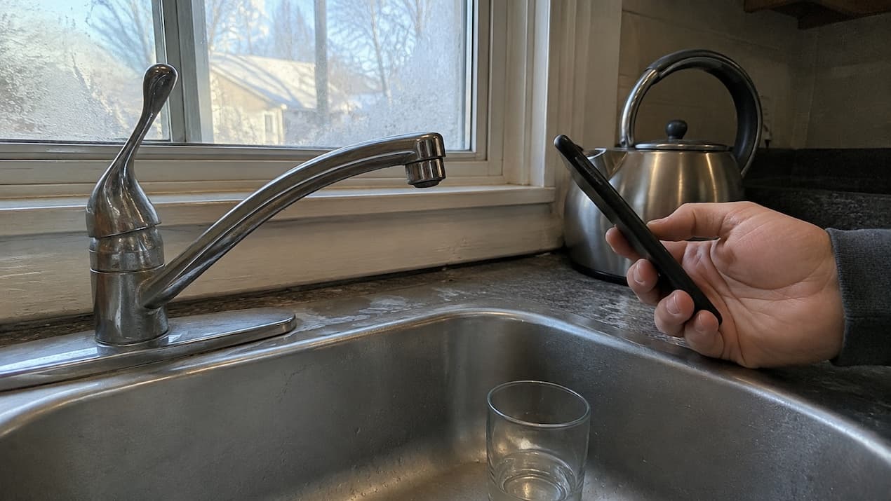 frozen tap no water